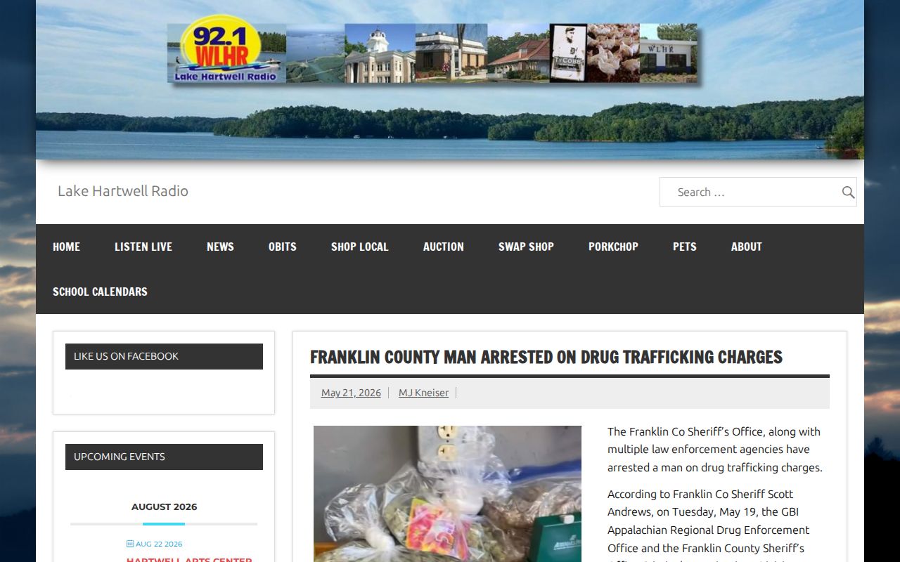 WLHR Franklin County arrest story with agency-sourced coverage