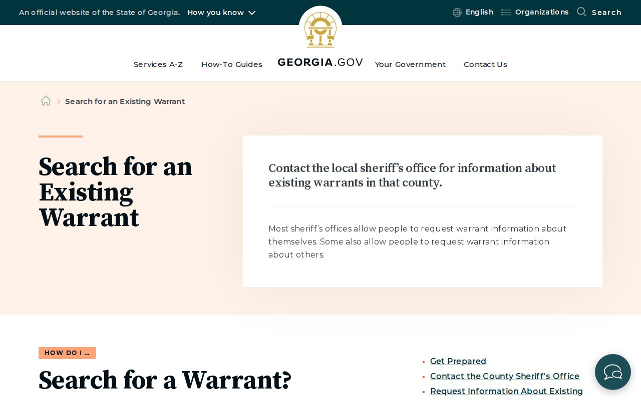 Georgia official guidance for checking an existing Franklin County warrant